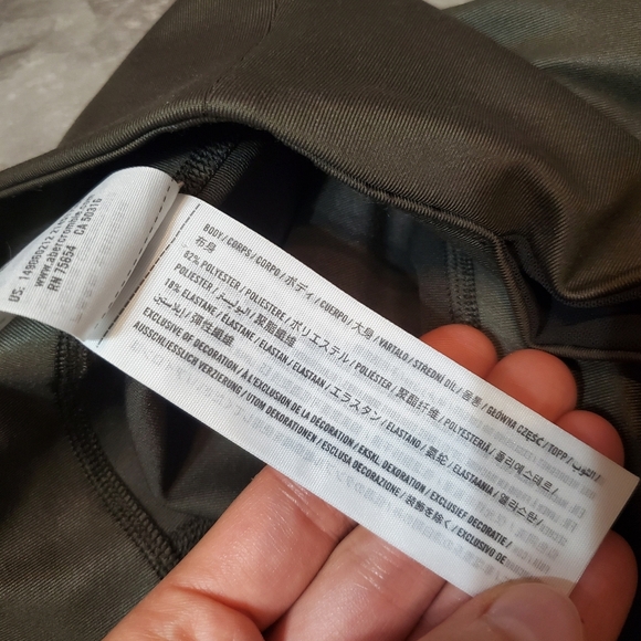 NWOT Abercrombie & Fitch High Rise bike shorts. Dark olive green. Size L. - Picture 9 of 11